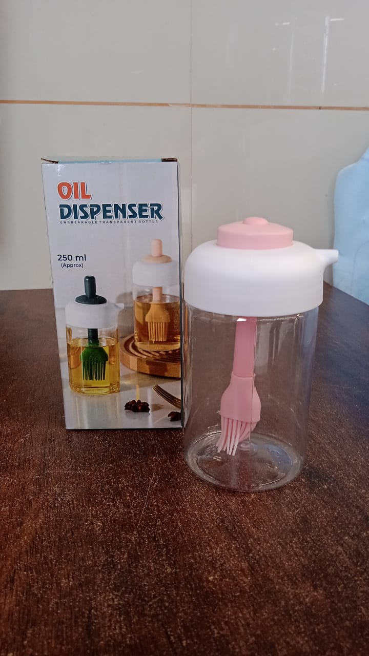 Oil Dispenser with Silicone Oil Brush (1 Pc / With Brush / 250 ML Approx) Oil Dispenser with Silicone Oil Brush (1 Pc / With Brush / 250 ML Approx)